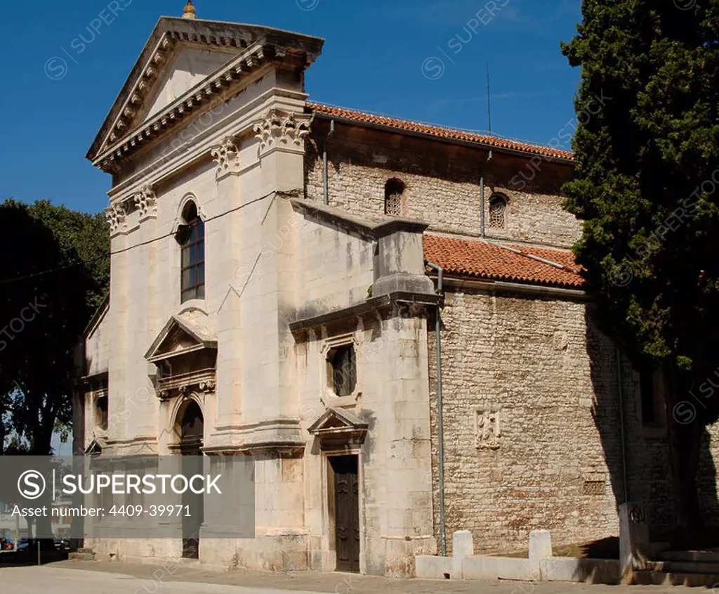 Pula. Cathedral of the Assumption of the Virgin Mary. Outside view. Republic of Croatia.
