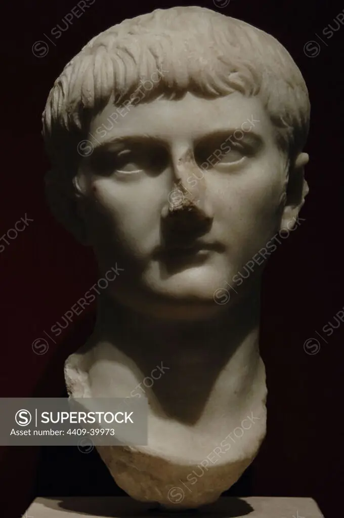 Germanicus Julius Caesar (15 B.C.-19 A.C.). Roman general and consul. Bust. Found in Mentana. Marble. Palazzo Massimo. National Roman Museum. Rome. Italy.