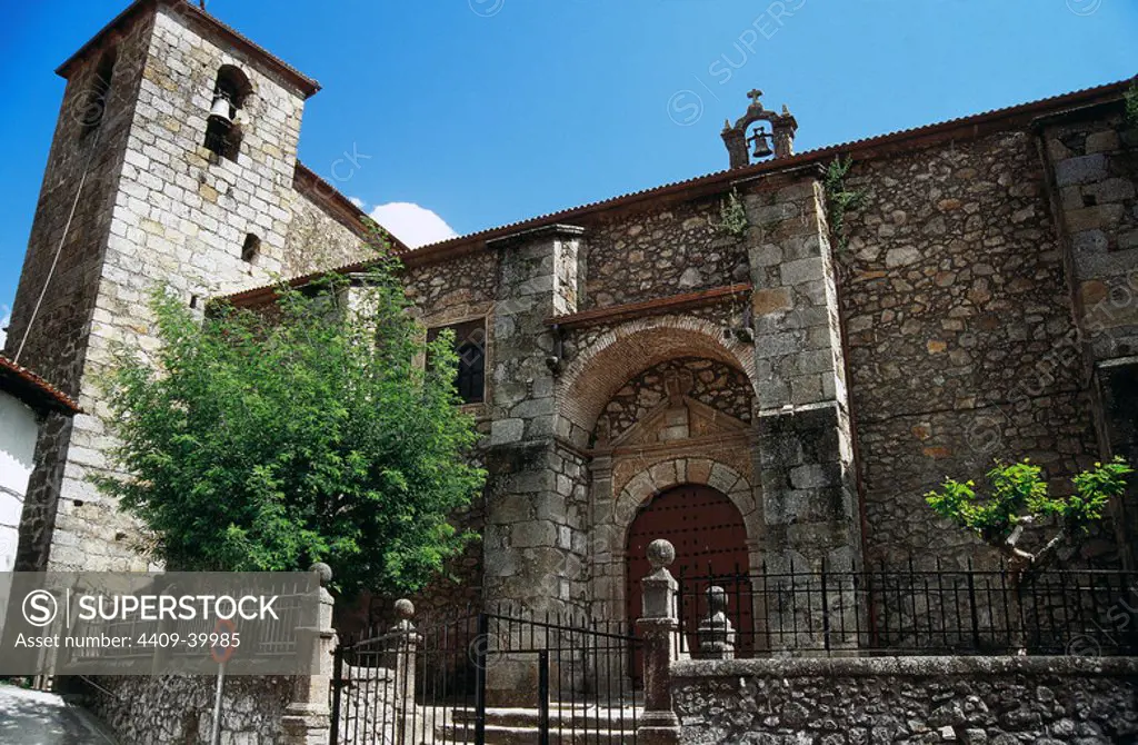 Spain. Extremadura. Cabezuela del Valle. Saint Michael Archangel Church (16th century). Facade.