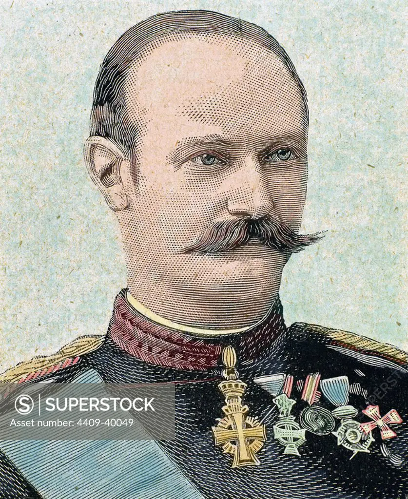 Frederick VIII (Christian Frederik Vilhelm Carl) (1843-1912). King of the Kingdom of Denmark from 1906 to 1912. The second Danish monarch of the House of Glucksburg. Portrait. Colored engraving.