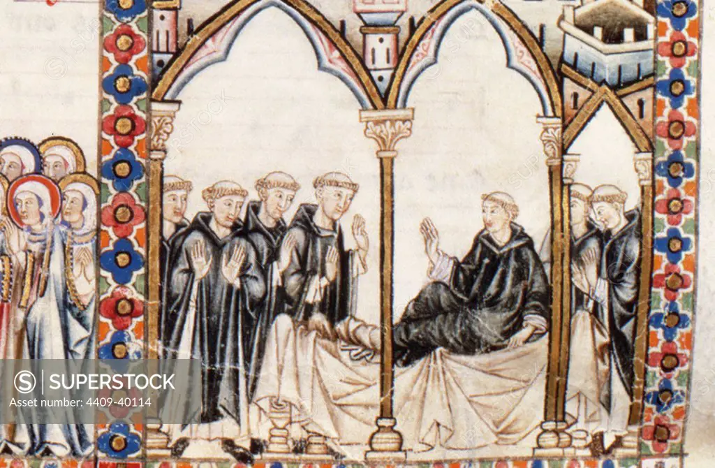 Cantigas de Santa Mari´a (Canticles of Holy Mary). Reign of Alfonso X of Castile, "the Wise" (1221-1284). Group of Dominican monks. Library of El Escorial. Madrid. Spain. National Heritage.