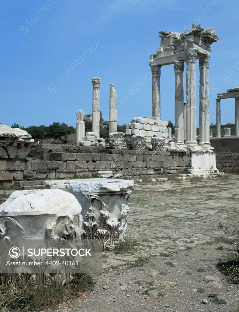 Greek art. Turkey. Pergamon. Temple of Trajan. 2nd century A.C. Marble. Turkey.