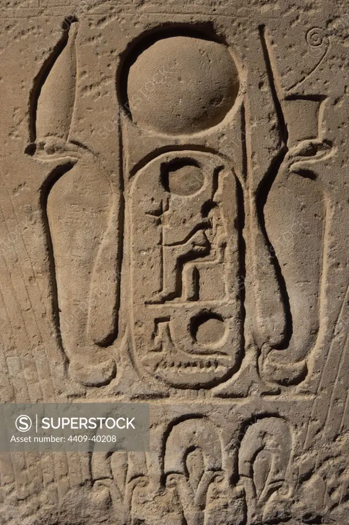 Royal protocol of Ramses II. Dynasty XIX (1320-1200 b.C.). Temple of Luxor. New Empire. Egypt.