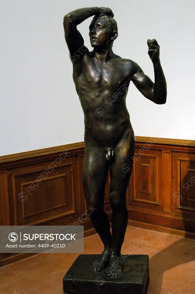 RODIN, Auguste (Paris, 1840-Meudon, 1917). French sculptor. The Age of Bronze (copy), 1876. Museum of Fine Arts. Budapest. Hungary.
