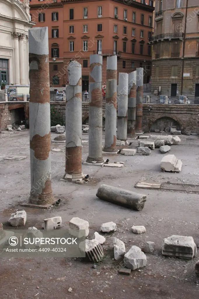Italy. Rome. Forum of Trajan. Ruins of Basilica Ulpia.