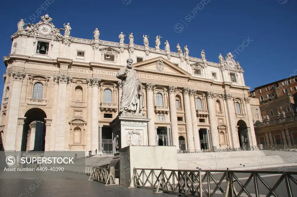 The Papal Basilica of Saint Peter. Fac¸ade. Vatican City.
