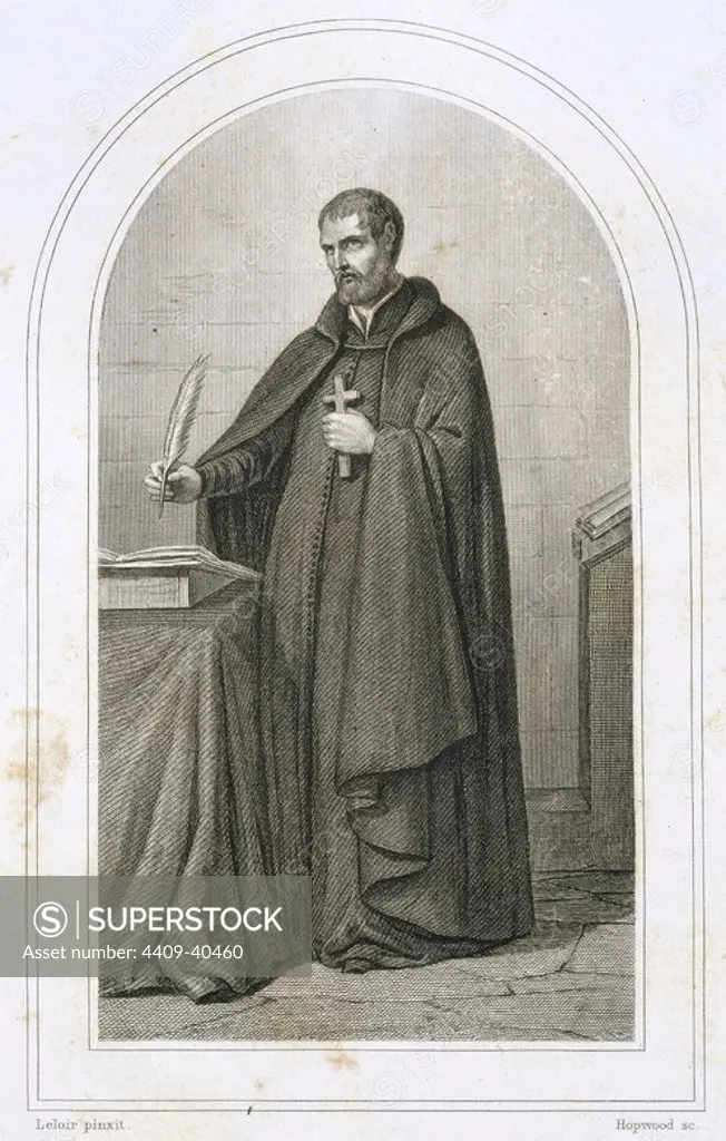 SAN IGNACIO DE LOYOLA (1491-1556). Fundador de la Compañía de Jesús. S. XVI. Grabado S. XIX.