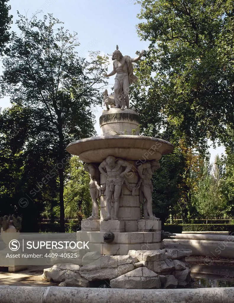 Spain. Aranjuez. Garden of the Prince. Narcissus Fountain. 18th century.
