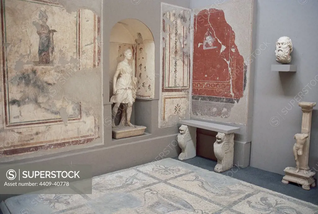 Reconstruction of the House of Socrates (469-399 BC), Greek philosopher. Ephesus Museum. Selcuk. Turkey.