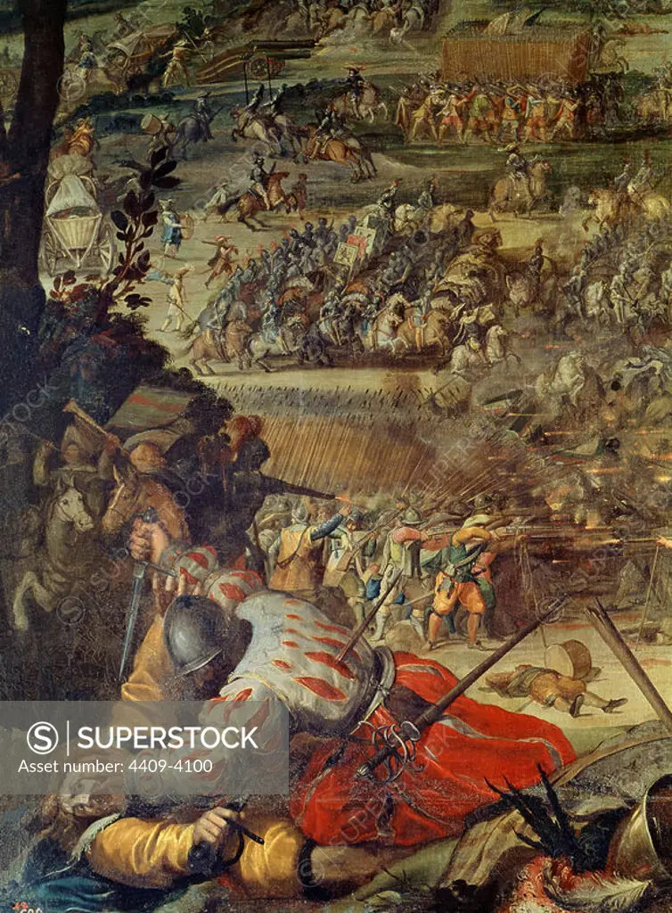 'Victory of Fleurus' (detail), 1634, Oil on canvas, 297 cm x 365 cm, P00635. Author: VICENTE CARDUCHO o VICENZO CARDUCCI (1576-1638). Location: MUSEO DEL PRADO-PINTURA. MADRID. SPAIN.