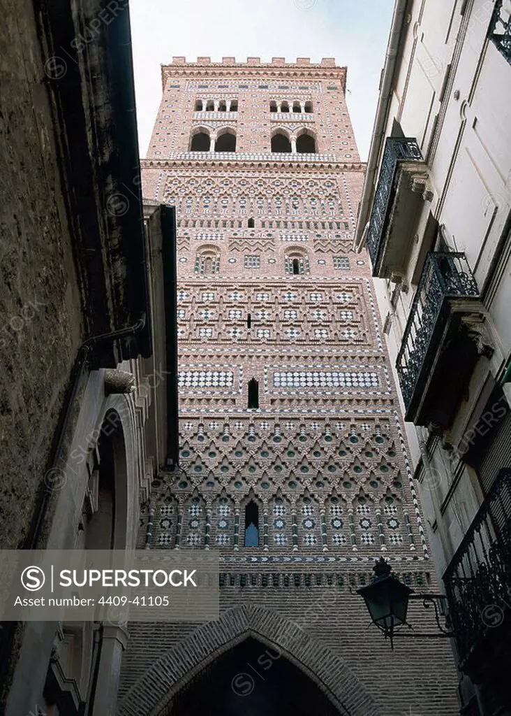 Spain. Teruel. Tower of the Church of the Savior. Mudejar. 14th century.