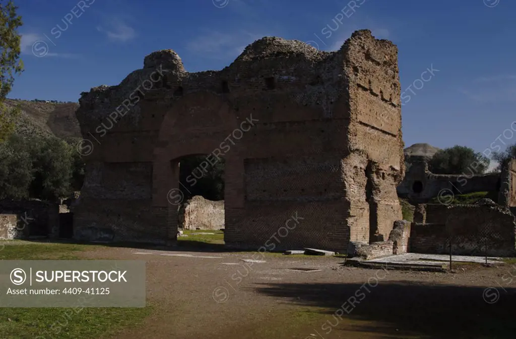 Italy. Hadrian's Villa. Imperial Villa built by Emperor Hadrian (76-138). 2nd century. The Palace. Tivoli.