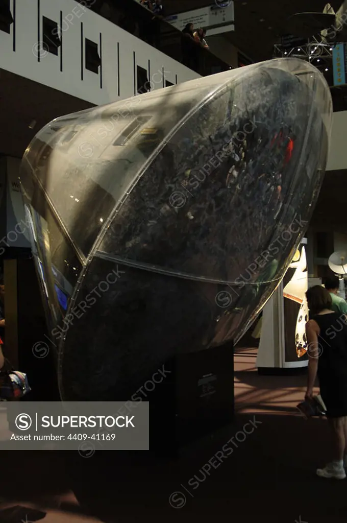 Apollo 11 Command Module "Columbia". Carried astronauts Collins, Aldrin and Armstrong on their voyage to the Moon (1969). National Air & Space Museum. Washington D.C. United States.