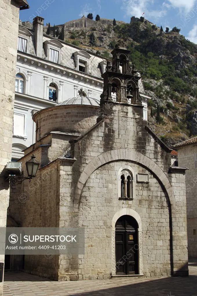 Montenegro. Kotor. Saint Luke church. 12th century. Exterior.