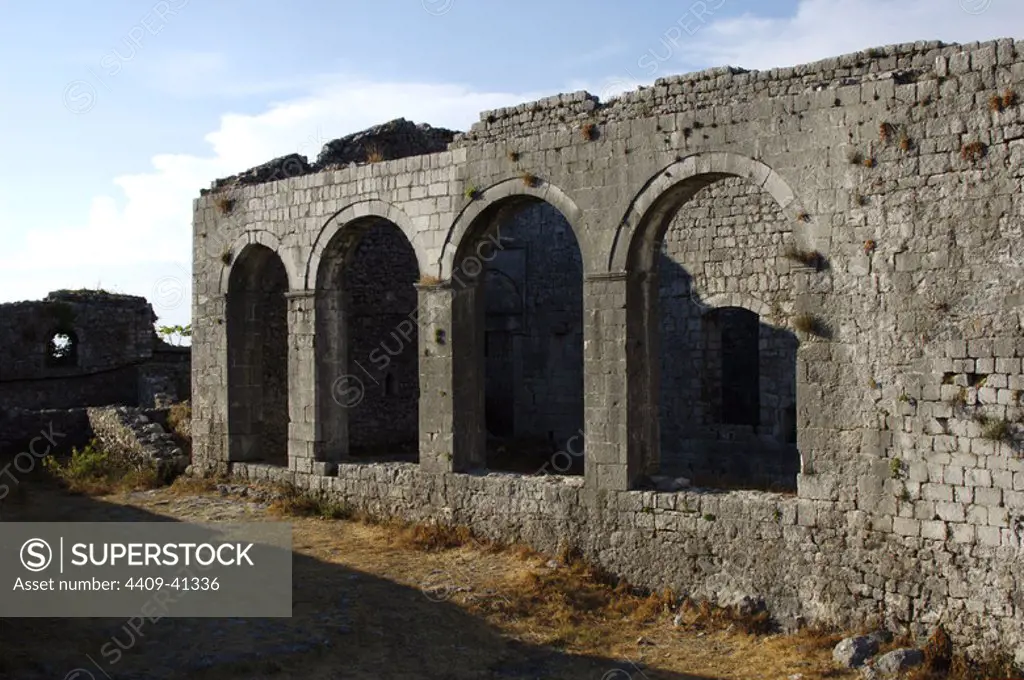 Albania. Shkodra. St. Stephen church ruins inside the Rozafa Castle.