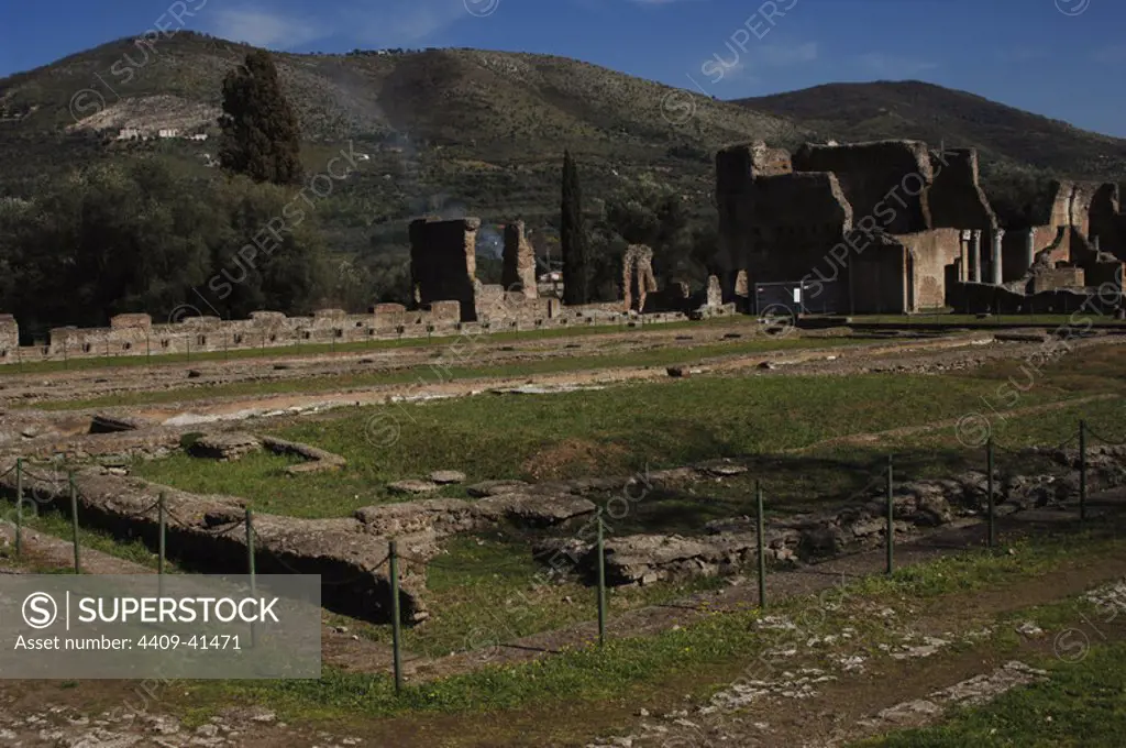 Italy. Hadrian's Villa. Imperial Villa built by Emperor Hadrian (76-138). 2nd century. Golden Court. Tivoli.