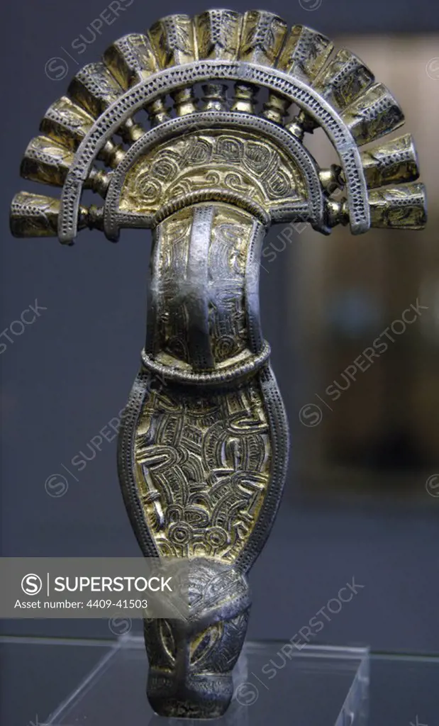 Fibula of animalistic style. National Museum of the Early Middle Ages (Museo dell' Alto Medioevo). Rome. Italy.
