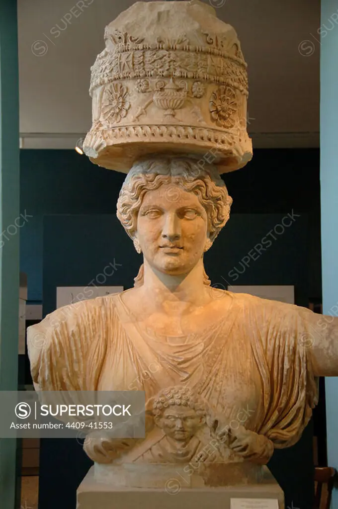GREEK ART. GREECE. Caryatid from Small Propylaea. Dated in the second half of I century b.C. Museum of Eleusis. Athens. Greece.