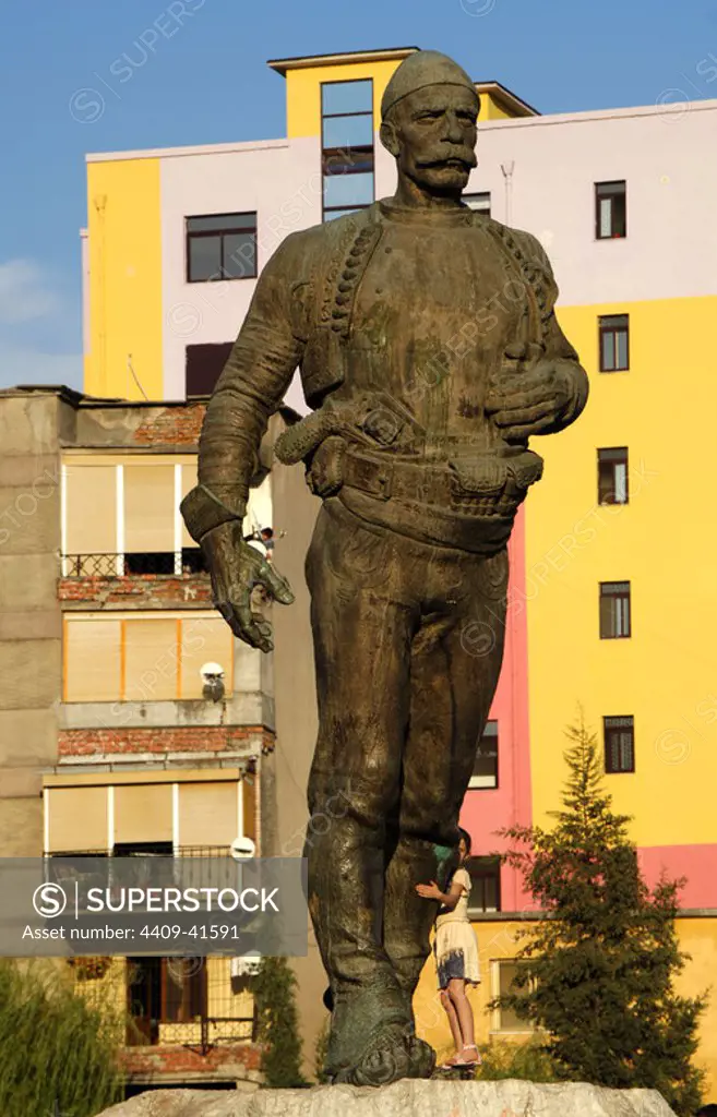 Isa Boletini (1864-1916). Albanian patriot, military leader and strategist. Statue. Shkodra. Albania.