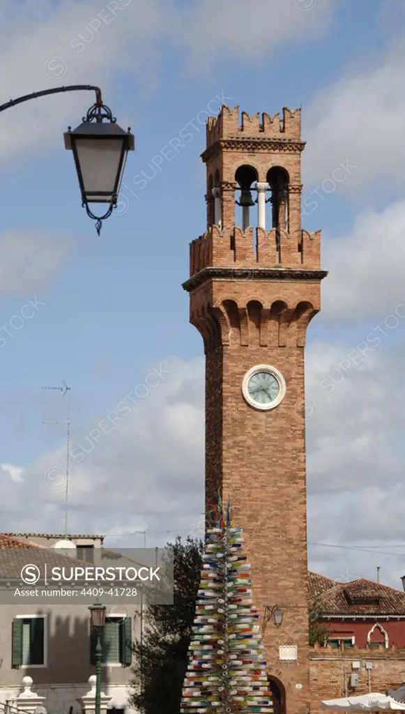 Italy. Venice. Island of Murano. Clock tower. 19th century.
