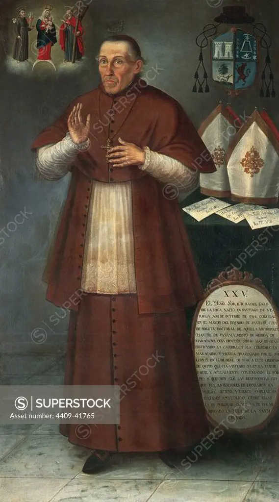 Rafael Lasso de la Vega (1764-1831). Panamanian prelate. Bishop of Quito. Portrait. Chapter house. Cathedral of Quito. Ecuador.