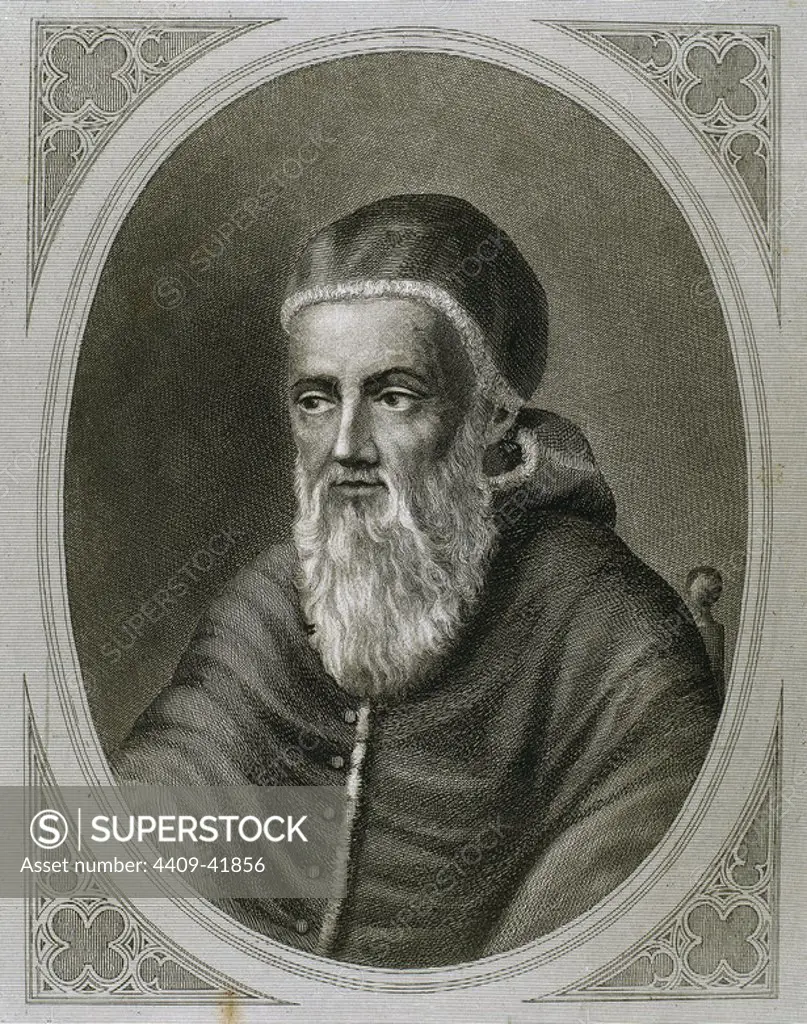 Julius II (14431513), nicknamed "The Fearsome Pope" and "The Warrior Pope", born Giuliano della Rovere. Pope from 1503 to 1513. Engraving.
