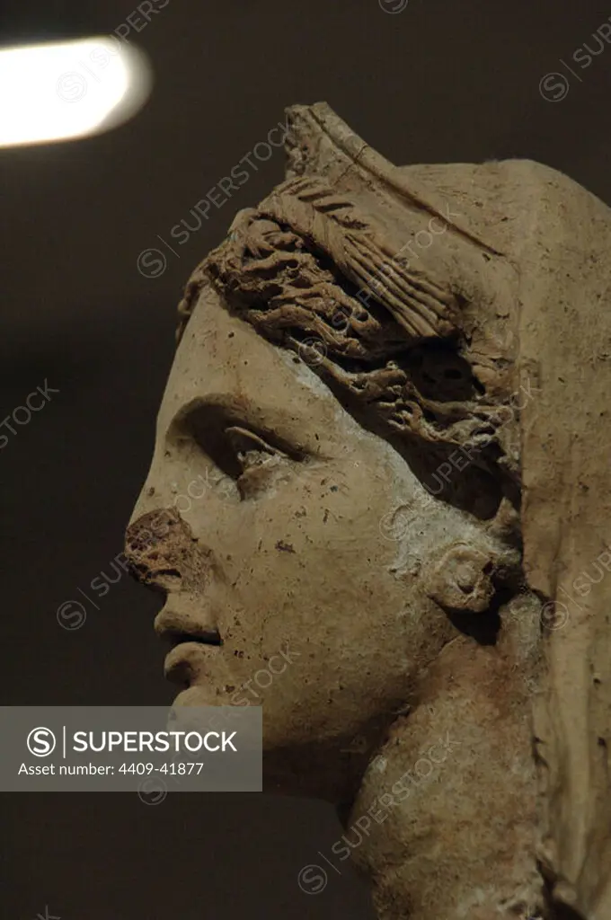 Statue of Demeter (Ceres. Clay. 4th-3rd century. National Roman Museum Rome. Italy.