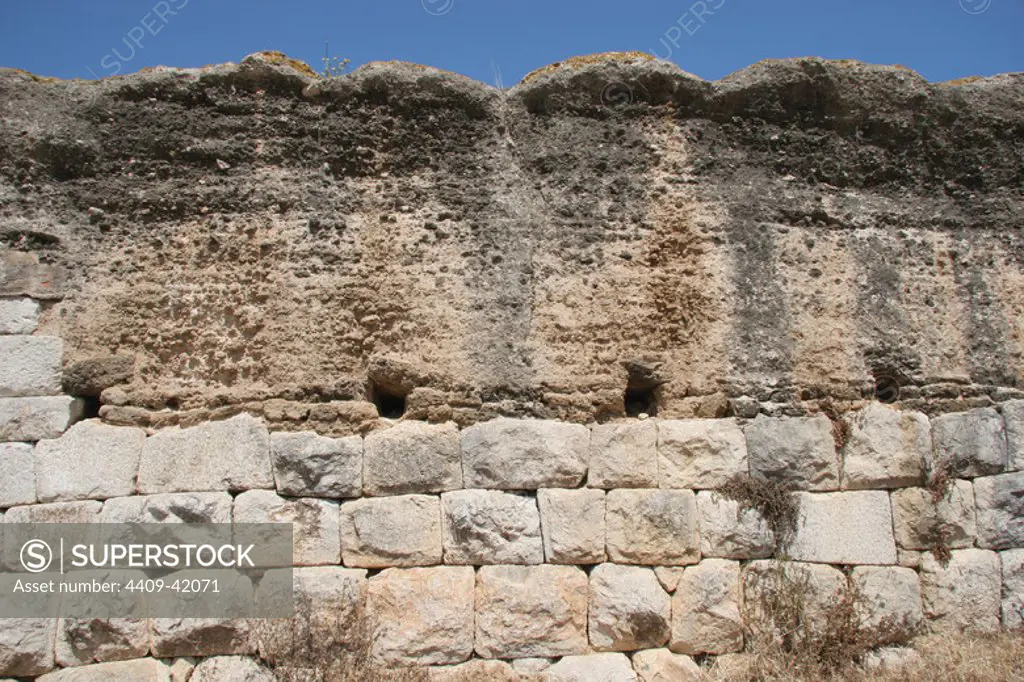 Ampurias. Southern wall. 1st century B.C.. Catalonia. Spain.