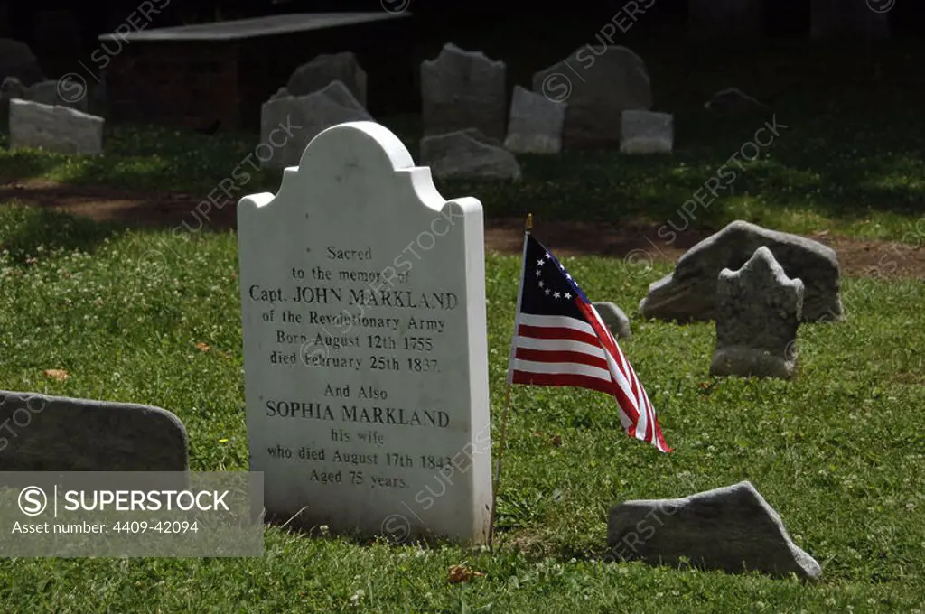USA. Pennsylvania. Philadelphia. Christ burial Ground. Tomb of Captain John Markland (1755-1837) and his wife Sohia Markland (d. 1843).