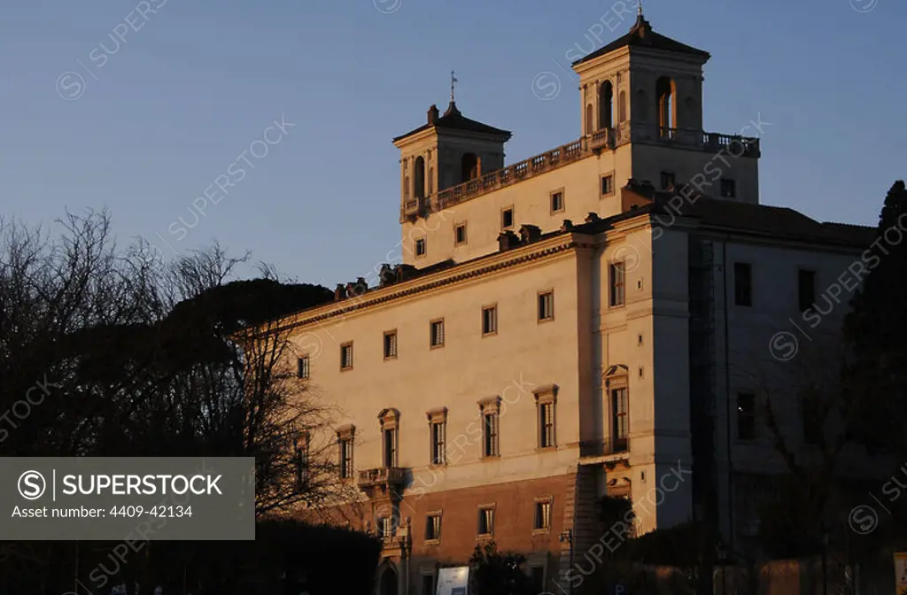 Italy. Rome. Medici's Villa. Founded by Ferdinand I Medici, Grand Duke of Tuscany, in the 16th century. Built by Annibale Lippi. Exterior.