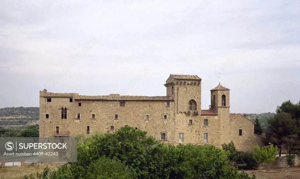 Spain. La Floresta Castle and Saint Blaise Church. 14th century. Lerida Province.