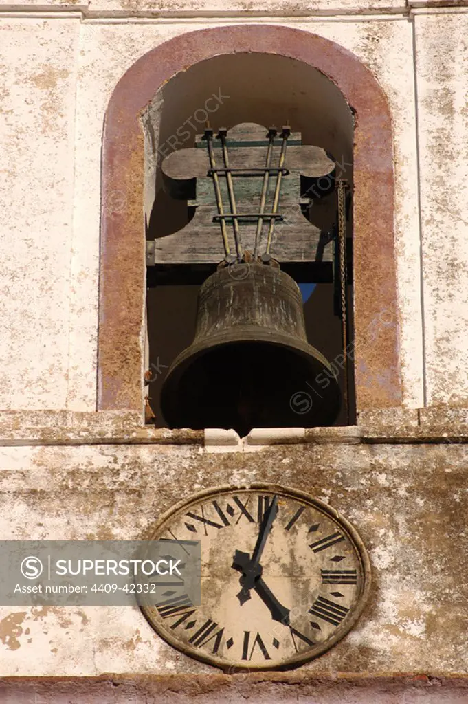 Portugal. Silves Cathedral (15th century). Bell tower detail. Algarve.
