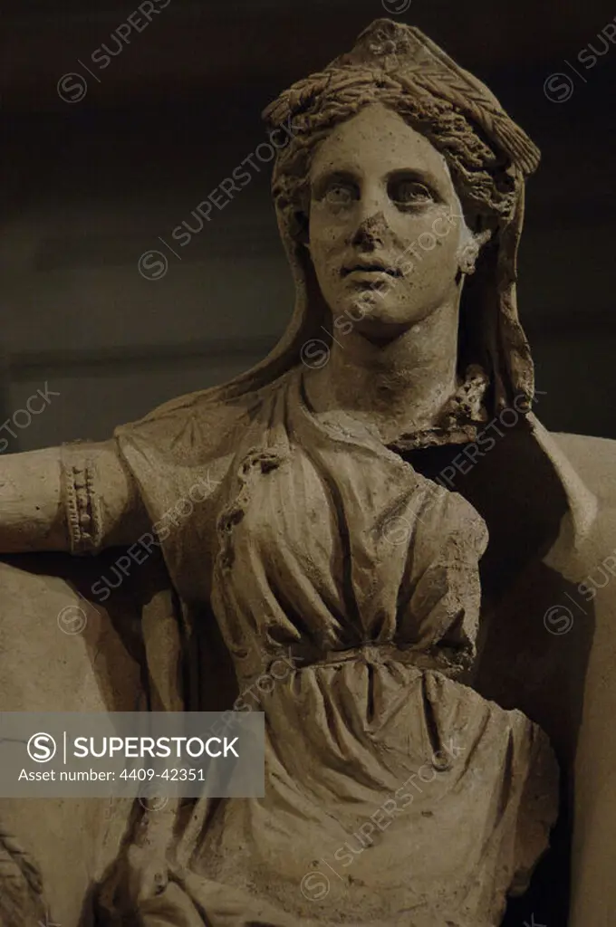 Statue of Demeter (Ceres. Clay. 4th-3rd century. National Roman Museum Rome. Italy.