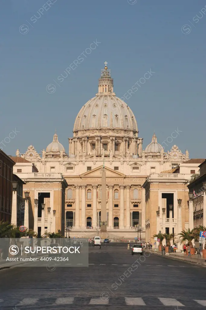 Vatican City State. Viev of the Papal Basilica of Saint Peter (St. Peter's Basilica). Holy See.