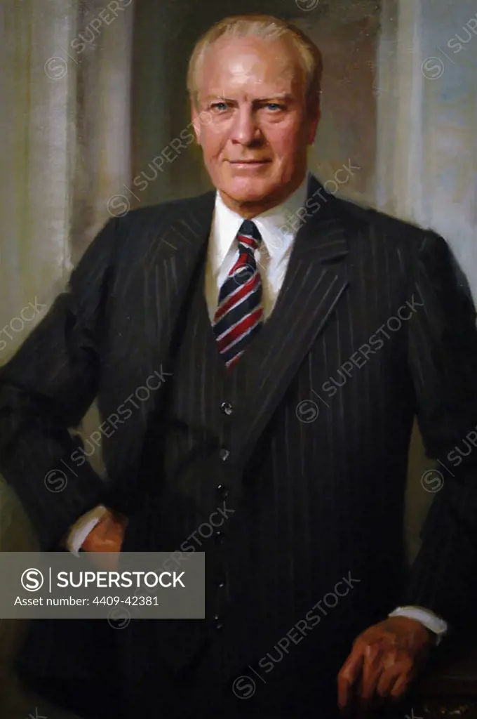 Gerald Rudolph Ford (1913-2006). American politician. 38th President of the United States (1974-1977). Portrait (1987) by Everett Raymond Kinstler. National Portrait Gallery. Washington D.C. United States.
