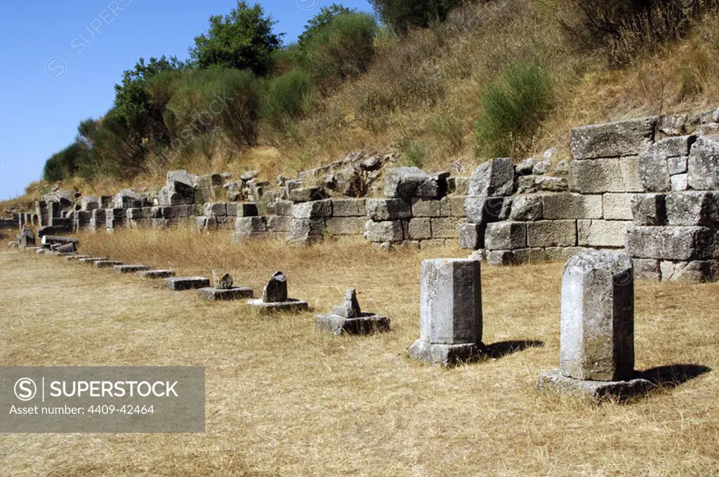 Greek Art. Hellenistic period. Ruins of Apollonia,. Detail. Fier. Republic of Albania.