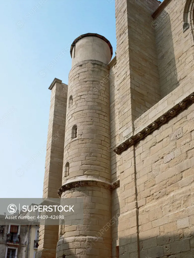 Gothic art. Spain. Church of St. Vincent built during the first half of the 16th century. Tower of defense. St. Sebastian (Donostia). Guipuzcoa. Basque Country.