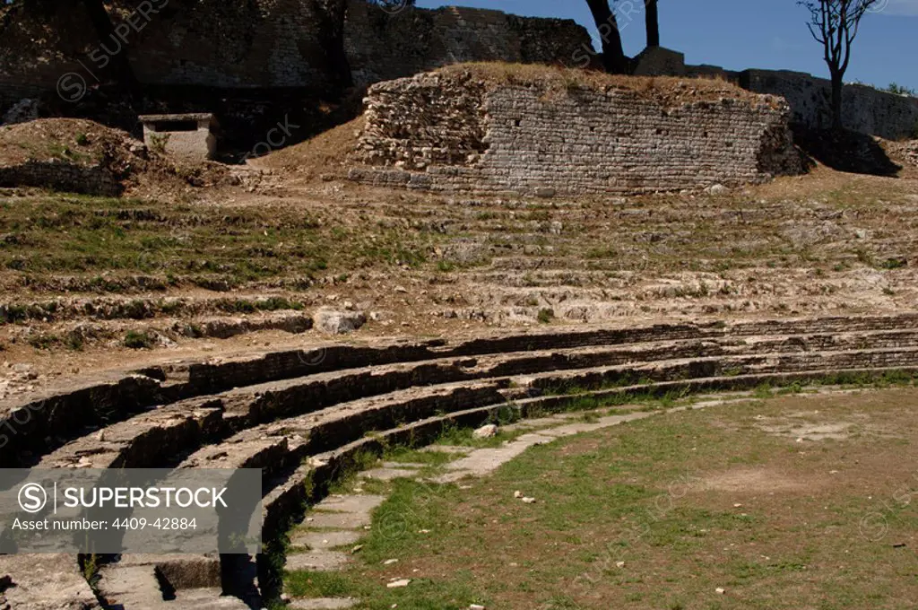 ROMAN ART. CROATIA. Roman Theater, built in the first or second century A.D. Pula. Istrian Peninsula.