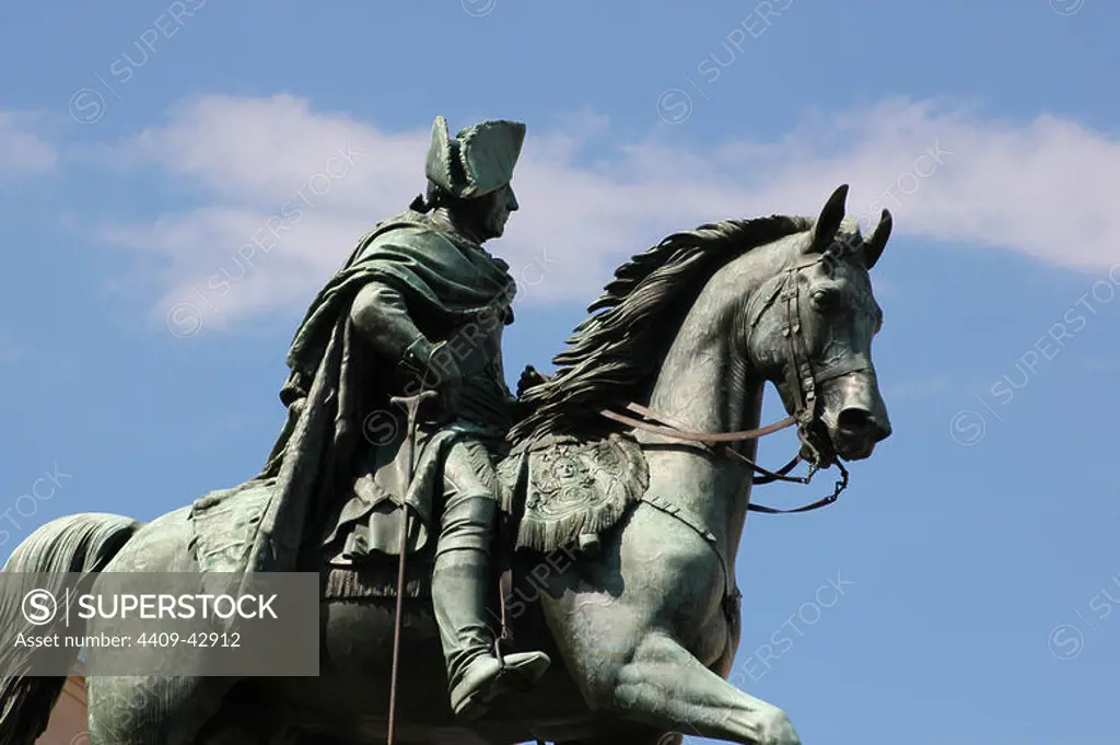 Frederick the Great (1712-1786), King of Prussia (1740-1786). Equestrian monument (1839-1851) by Christian Daniel Rauch. Berlin. Germany.