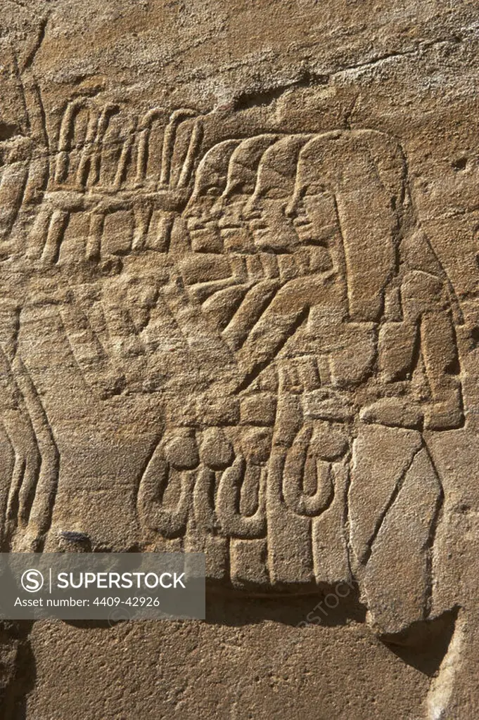 Relief depicting a group of women. New Kingdom. Temple of Luxor. Egypt.