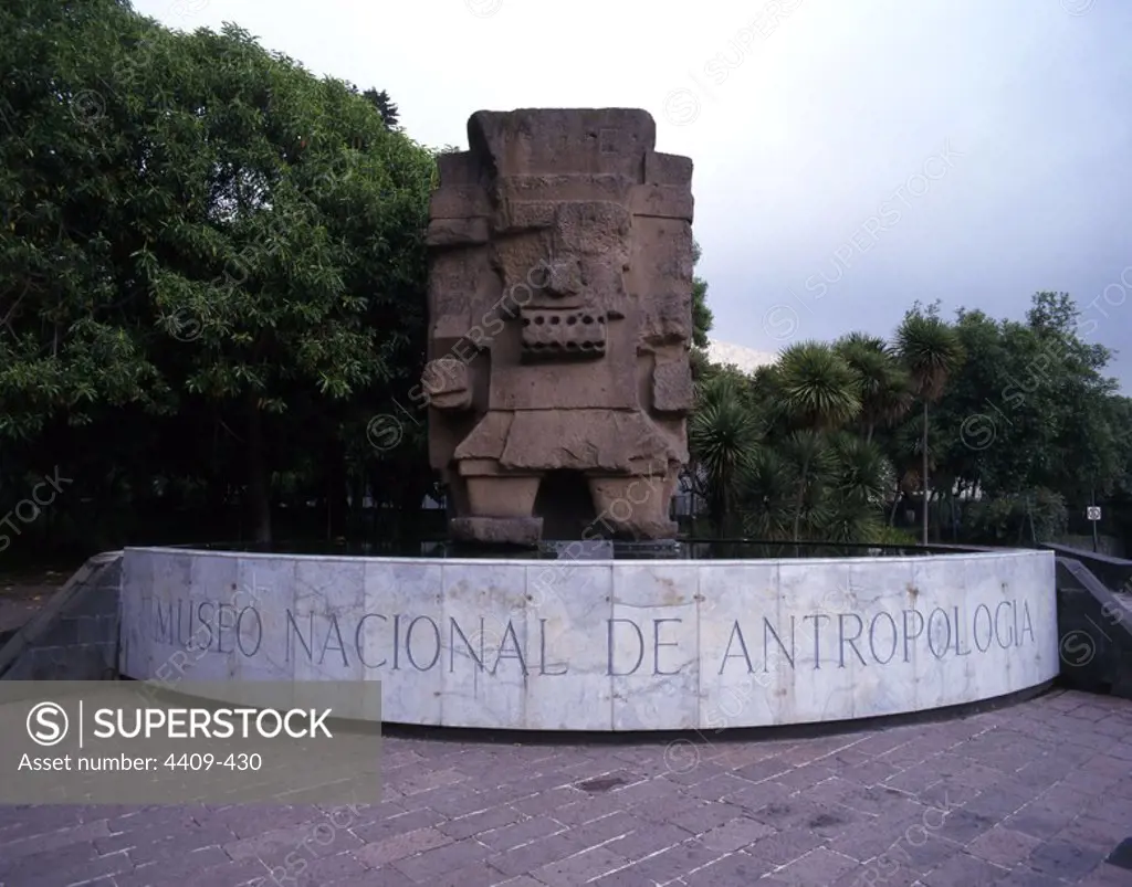 Mexico.Mexico D.F.Museo Nacional de Antropologia.Tlaloch(Dios de la lluvia).Cultura Azteca-Mexica.