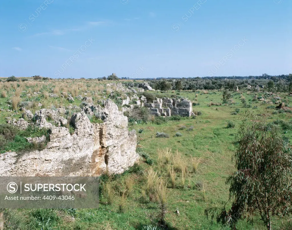 Syria. Amrit. City founded around the year 3000 B.C. by the Amorites. Partial view of the ruins. South of Tartous.