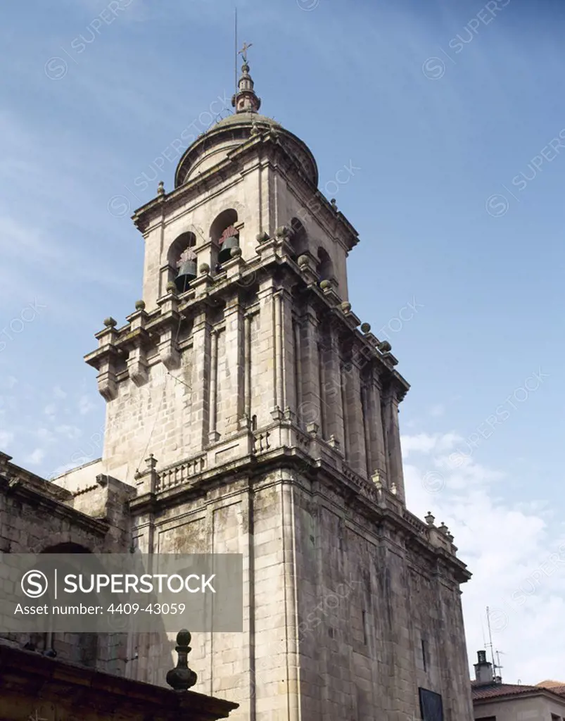 Spain. Galicia. Orense. North facade (13th century) of St. Martin's Cathedral.