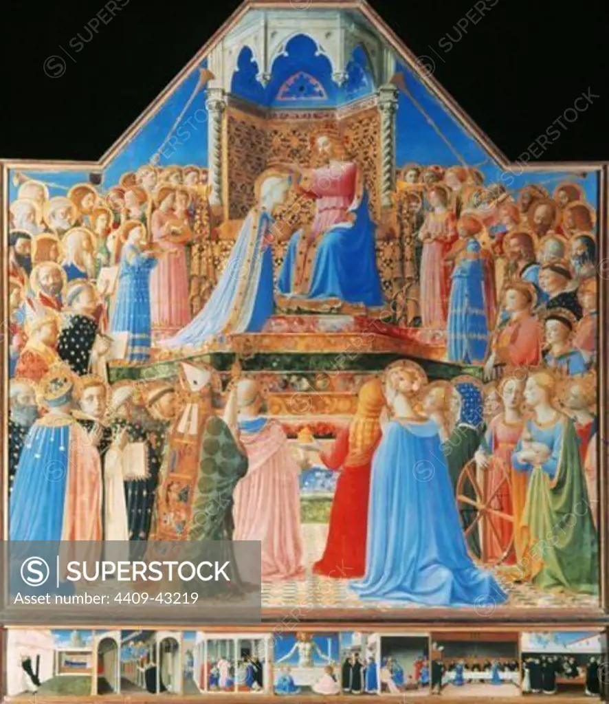 Fra Angelico (1387-1455). Tuscan painter of early Renaissance, part of the Florentine school. The Coronation of the Virgin. 15th Century. Louvre Museum. Paris. France.