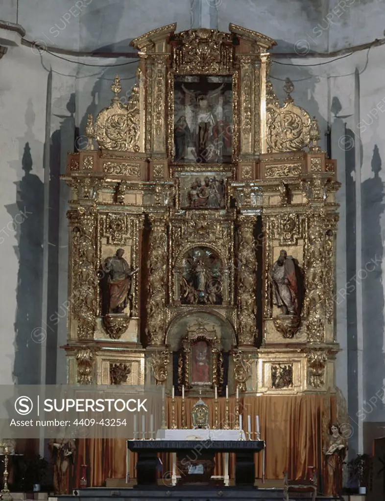Spain. Valencia. Santos Juanes Church. Baroque altarpiece by Domingo de Ascorbe Beitia. 18th century.