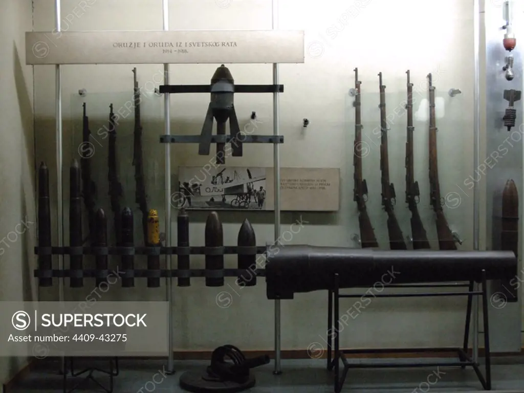 Armaments. World War I (1914-1918). Interior. Military Museum. Belgrade. Serbia.