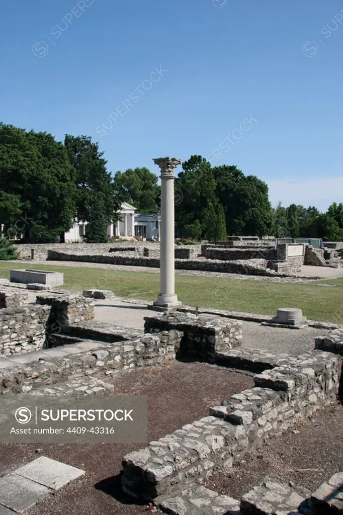 Roman Art. Aquincum. The ancient city of Aquincum was situated on the North-Eastern borders of the Pannonia province within the Roman Imperi. Near Budapest. Hungary. Europe.