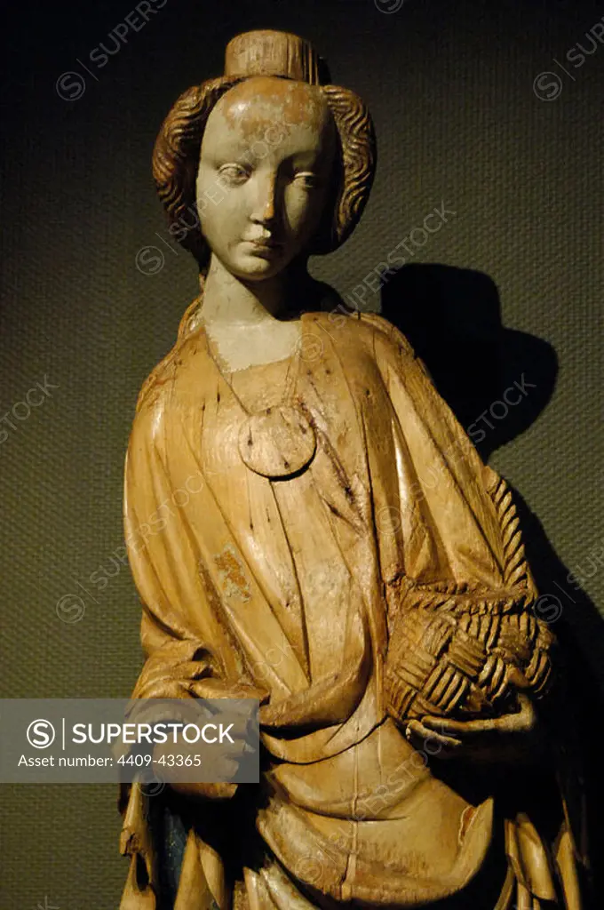 Catherine of Alexandria, Saint (d.305). Christian martyr of Alexandria. Sculpture dating from 1410-1420. Hungarian National Gallery. Budapest. Hungary.