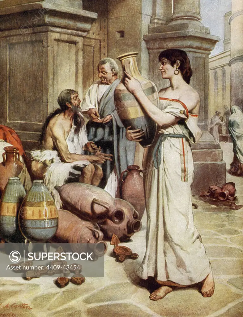 History of Greece. Seller of amphorae.