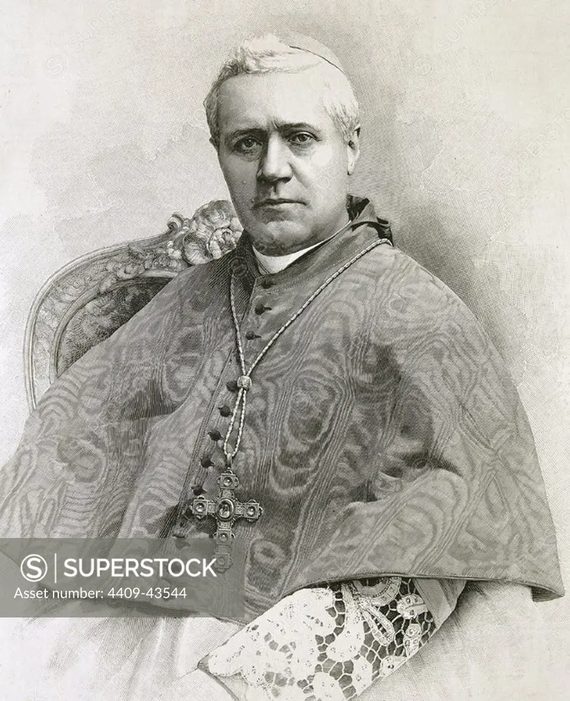 PIO X (Giuseppe Melchiorre Sarto) (1835-1914). Papa italiano (1903-1914). S. XX. Grabado.
